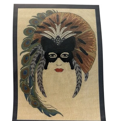 Fanta Cat Designs Illusions Cross Stitch Chart PAPILLON Fantasy Peacock Mask - Image 1 of 4