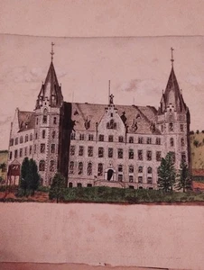 Sk233 Zeichnung einer europäischen gotischen Kirche  - Bild 1 von 1