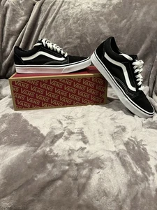 Vans Old Skool Classic Lace up Unisex Black Suede/Canvas Sz 9 Men's Excellent - Picture 1 of 11