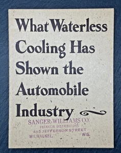 1924 AUTO INDUSTRY WATERLESS COOLING BROCHURE BY FRANKLIN AUTOMOBILE CO WI FP408 - Picture 1 of 20