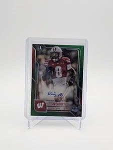 Fútbol americano Bowman U 2025 cromado Vinny Anthony II verde automático/99 - Imagen 1 de 2