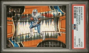 2023 Panini Select Barry Sanders Neon Orange Pulsar Prizm /7 FOTL PSA 10 Pop 4 - Picture 1 of 2