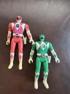 VTG Power Rangers Flip Head Figures Pink Green Power Ranger Toy Figures - Picture 1 of 15