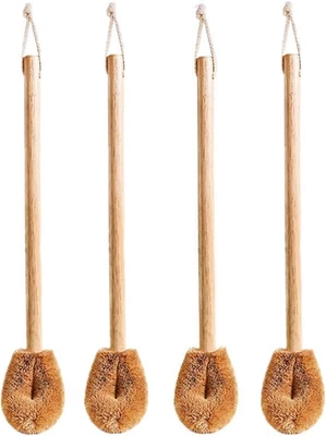 Toilet Brush (20 Pack), Natural Coconut Fibre Toilet Bowl Brush, Wood Handle Cle - Image 1 of 4