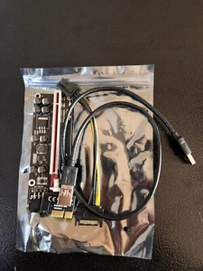 6 Pack VER009S 009S Plus PCI-E GPU Riser Express Cable 16X to 1X (6pin/SATA) - Afbeelding 1 van 6