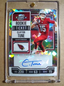 2023 Clayton Tune Panini Contenders Optic Cracked Ice Rookie Autograph RC 22/22 - Bild 1 von 3