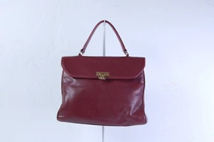 Bolso de Mano Vintage de Piel Burdeos Accesorio Mujer Elegante - Imagen 1 de 10
