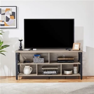 Metal Frame TV Stand for 55 60 65 In TVs w/Storage Cabinets Entertainment Center - Picture 1 of 12