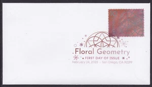 US 5755 Floral Geometry Red DCP FDC 2023 - Picture 1 of 1