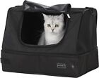 Travel Litter Box for Cats and Kitties - Leak-Proof Lightweight Foldable (BLACK)