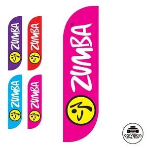 Zumba - Pink Feather Flag 11.5ft X 3.5ft Flutter Flag **NO POLE KIT - Picture 1 of 4