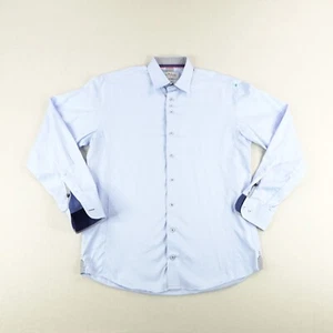 Au Noir Shirt Mens Large size 3 Light Blue Button Up Long Sleeve Office Career - Picture 1 of 11
