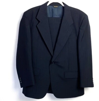 CHAQUETA Y PANTALÓN TRAJE OLIVER HUNT 2 PIEZAS AZUL OSCURO PRENDEDOR RAYAS Foto 1 de 4