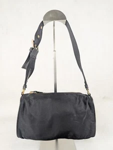 PRADA Milano Classic Medium Solid Rayon Nylon Casual Shoulder Black Zip BAG - Picture 1 of 11