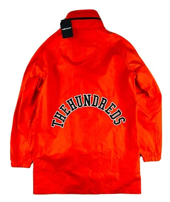 Abrigo de lluvia The Hundreds naranja de nailon deletreado cremallera frontal talla S para hombre nuevo con etiquetas Foto 1 de 4