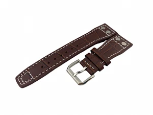 Correa/correa de cuero genuino marrón de 22 mm para reloj IWC BIG PILOT’S hebilla/cierre - Imagen 1 de 24