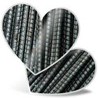 2 x Heart Stickers 15 cm - Black Metal Bars Rebar Construction #44320