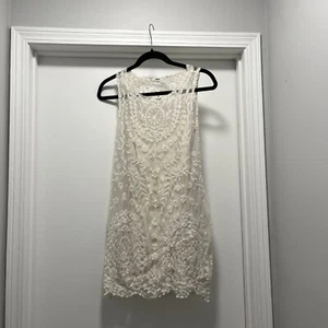 Free People Lace Mini Dress XS/S See Measurements Cream Lined Sleeveless - Picture 1 of 18