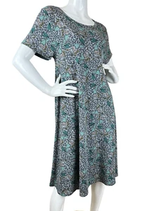 LuLaRoe Carly T-Shirt Abito Swing Donna Tg L Orlo Alto Basso La Sirenetta - Foto 1 di 10