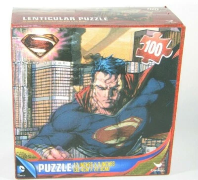 Puzzle Lenticular Superman Hombre de Acero 100 Piezas 9x12" Versión Cómic Sin Abrir Foto 1 de 3