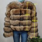 Real Natural Raccoon Jacket Women's Fashion Coat Real Fur Coat Round Neck Hoodie