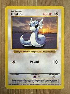 Dratini 26/102 Shadowless Base Set WOTC 1999 Pokemon Card MP