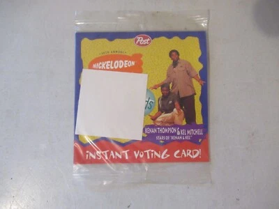 Tarjeta de Votación Instantánea Nickelodeon 10th Choice Awards Kenan & Kel NUEVA SELLADA Foto 1 de 2