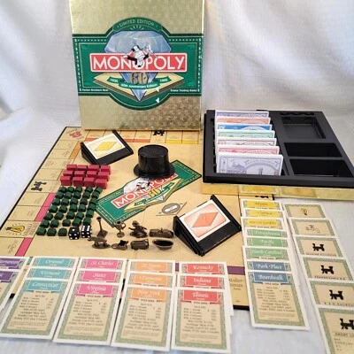 Monopoly 60th Anniversary 1995 Limited Edition Gold Box Board Game 100% Complete - Image 1 of 4