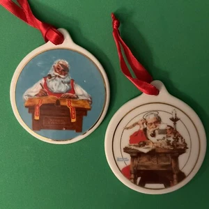 1995 & 1996 JC Penney NORMAN ROCKWELL Lesen Briefe/Checkliste Ornamente - Bild 1 von 6