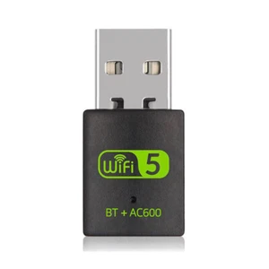 Black Mini USB Wireless Blue-tooth 5.0 Adapter 2.4G/5GHz WiFi Receiver - Afbeelding 1 van 5