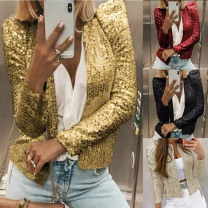 Women Slim Blazer Formal OL Work Jacket Long Sleeve Outwear Suit Coat Tops NEW - Picture 1 of 16