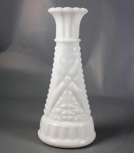 "Vaso vintage Anchor Hocking vetro gemma latte bianco stelle e barre 5-7/8" - Foto 1 di 7