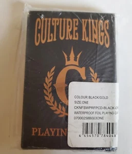 NUEVAS tarjetas de juego Culture Kings impermeables lámina negra/dorada - sin abrir - Imagen 1 de 4