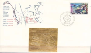 W CANADA 1201 FDCG EXPLORATION SIMON FRASER ALEXANRA BRIDGE GOLD FOIL FDC - Picture 1 of 1
