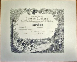 Bicycle Race 1900 Giant Certificate, Le Houlme, Seine-Maritime, Normandy, France - Picture 1 of 1