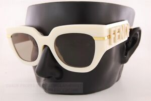 Brand New FENDI Sunglasses FE 40097I 25E White/Brown For Women