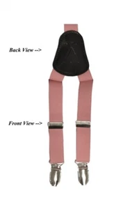 New in box Kid's Boy's Vesuvio Napoli Suspenders Braces clip on mauve dusty pink - Picture 1 of 2