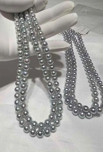 Pearl science laboratory BLUE ROSE 7.5-8MM JAPANESE AKOYA PEARL NECKLACE - Bild 1 von 3