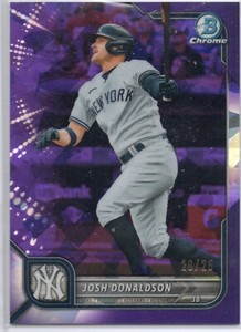 2022JOSH DONALDSON BOWMAN CHROME SAPPHIRE PURPLE REFRACTOR 20/25 NEW YORK YANK