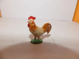 FIGURINE PLOMB BF FERME COQ BEIGE ET MARRON  - Picture 1 of 2