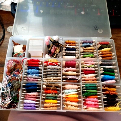 Vintage Embroidery Floss Thread Lot Multicolored Nicole USA Clear Case 90+ pcs - Image 1 of 4
