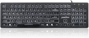 PERIBOARD-317 Wired Backlit USB Keyboard Big Print Letter with White Illuminated - Picture 1 of 12