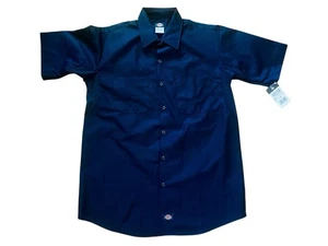 Dickies Mens LS51 Navy Blue WorkTech Ventilated Short Sleeve Shirt Cool Mesh LG - Picture 1 of 10