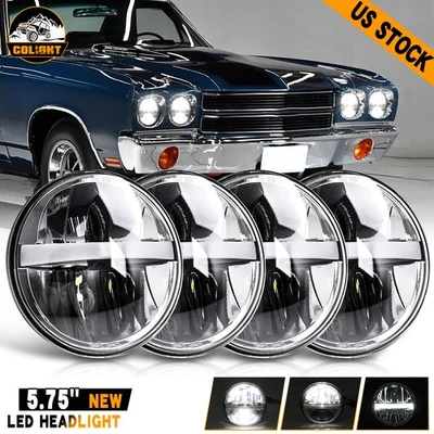 4 PIEZAS 5.75" 5-3/4" LED Faros Ojos de ángulo de haz alto/bajo para Chevy Impala El Camino Foto 1 de 4