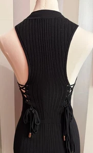 Vestido Cushnie Et Ochs Deep Racer con cordones negro talla M - Imagen 1 de 4