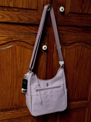 Julia Buxton Vegan Leather Organizer Hobo Bag Shoulder Purse Crossbody Mauve NWT - Image 1 of 4
