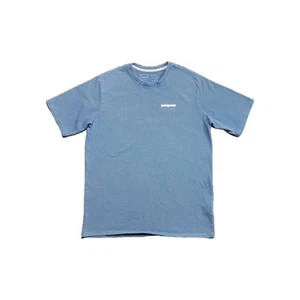 Camisa Patagonia Para Hombre Camiseta Azul Mediana Manga Corta Logo Calce Regular - Imagen 1 de 9