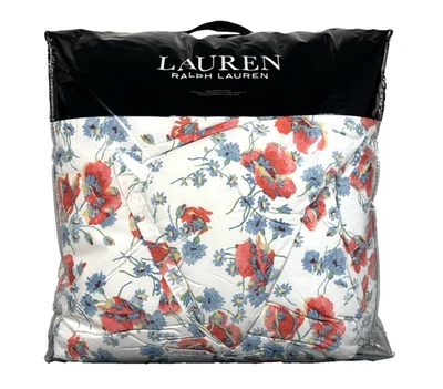 Ralph Lauren KING Kylah Floral Comforter Set Red Blue Flowers Cotton w/ Shams - Image 1 of 4