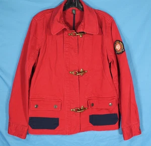 CHAQUETA VAQUERA ROJA LAUREN RALPH LAUREN BOMBERO con cierre de langosta para mujer talla L - Imagen 1 de 8