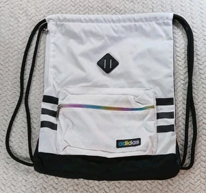Adidas Classic 3S Strap Sackpack White/Black/Rainbow Metallic - Picture 1 of 13